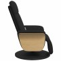 Sillón reclinable de masaje con reposapiés tela negra