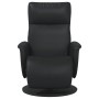 Sillón reclinable con reposapiés cuero sintético negro