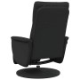 Sillón reclinable masaje con reposapiés cuero sintético negro