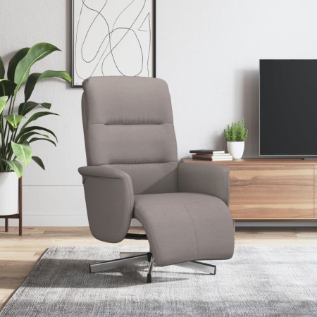 Sillón reclinable con reposapiés tela gris taupe en Sillones | Comprar online en Foro24
