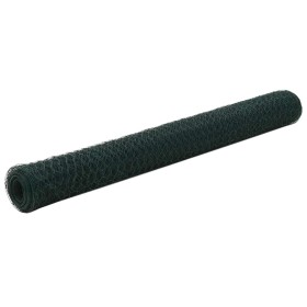 Alambrada de gallinero acero revestimiento PVC verde 25x1,2 m
