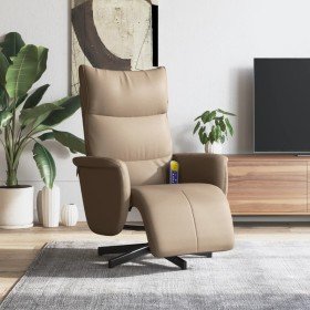 Sillón reclinable masaje reposapiés cuero sintético capuchino en Sillones | Comprar online en Foro24