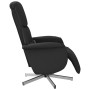Sillón reclinable de masaje con reposapiés tela negra