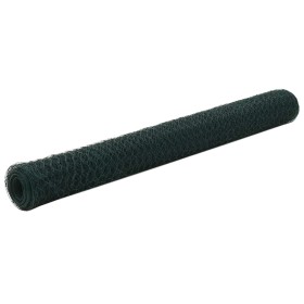 Alambrada de gallinero acero revestimiento PVC verde 25x1,2 m