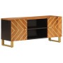 Mueble de TV madera maciza mango marrón y negro 105x33,5x46 cm en Muebles TV | Comprar online en Foro24