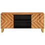 Mueble de TV madera maciza mango marrón y negro 105x33,5x46 cm en Muebles TV | Comprar online en Foro24