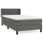 Box spring bed with dark gray velvet mattress 100x200 cm by vidaXL, Beds and slatted bases - Ref: Foro24-3131124, Price: 311,...