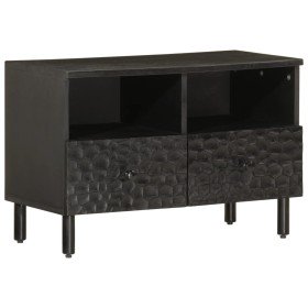 Mueble de TV madera maciza de mango negro 70x33x46 cm Mueble de TV madera maciza de mango negro 70x33x46 cm