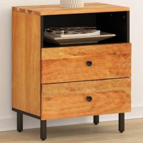 Mesita de noche madera maciza de acacia 50x33x60 cm Mesita de noche madera maciza de acacia 50x33x60 cm