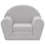 Sofá cama infantil felpa suave gris claro
