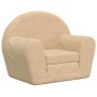 Sofá cama infantil de felpa suave color crema