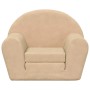 Sofá cama infantil de felpa suave color crema