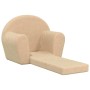 Sofá cama infantil de felpa suave color crema