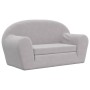 Sofá cama de niños 2 plazas felpa suave gris claro