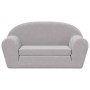 Sofá cama de niños 2 plazas felpa suave gris claro