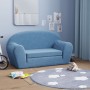 Sofá cama de niños 2 plazas felpa suave azul