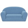 Sofá cama de niños 2 plazas felpa suave azul