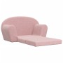 Sofá cama para niños de 2 plazas felpa suave rosa