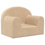 Sofá infantil de felpa suave color crema