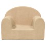 Sofá infantil de felpa suave color crema