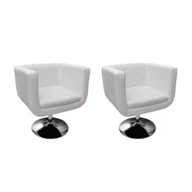 Kitchen stools 2 units white artificial leather by vidaXL, Armchairs - Ref: Foro24-160439, Price: 359,66 €, Discount: %