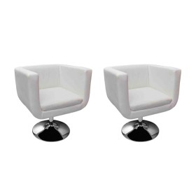 Küchenhocker 2 Einheiten weißes Kunstleder von vidaXL, Sessel - Ref: Foro24-160439, Preis: 367,49 €, Rabatt: %