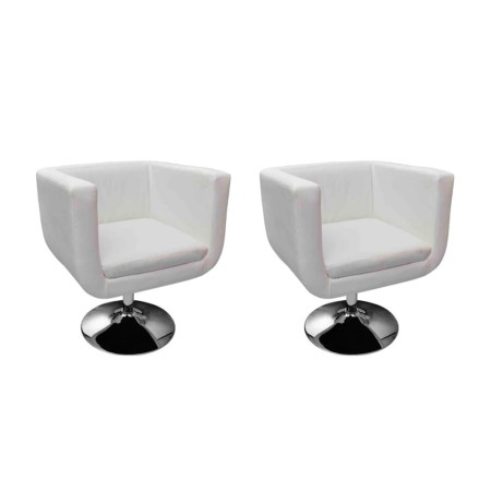 Küchenhocker 2 Einheiten weißes Kunstleder von vidaXL, Sessel - Ref: Foro24-160439, Preis: 367,49 €, Rabatt: %