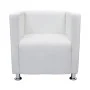 Sillón en forma de cubo de cuero sintético blanco de vidaXL, Sillones - Ref: Foro24-240069, Precio: 192,26 €, Descuento: %