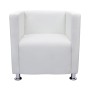 Weißer Würfelsessel aus Kunstleder von vidaXL, Sessel - Ref: Foro24-240069, Preis: 164,14 €, Rabatt: %