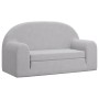 Sofá cama de niños 2 plazas felpa suave gris claro