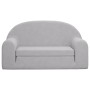 Sofá cama de niños 2 plazas felpa suave gris claro