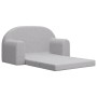 Sofá cama de niños 2 plazas felpa suave gris claro