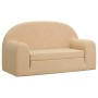 Sofá cama de niños 2 plazas felpa suave crema