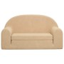 Sofá cama de niños 2 plazas felpa suave crema