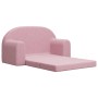 Sofá cama para niños de 2 plazas felpa suave rosa