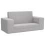 Sofá cama de niños 2 plazas felpa suave gris claro