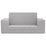 Sofá cama de niños 2 plazas felpa suave gris claro