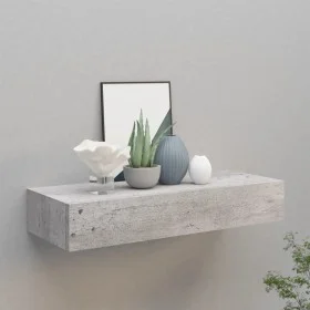 Concrete gray MDF wall shelf with drawer 60x23.5x10 cm by vidaXL, Shelves and shelves - Ref: Foro24-330265, Price: 68,39 €, D...
