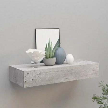 Concrete gray MDF wall shelf with drawer 60x23.5x10 cm by vidaXL, Shelves and shelves - Ref: Foro24-330265, Price: 68,37 €, D...