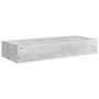 Concrete gray MDF wall shelf with drawer 60x23.5x10 cm by vidaXL, Shelves and shelves - Ref: Foro24-330265, Price: 68,37 €, D...