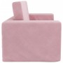 Sofá cama para niños de 2 plazas felpa suave rosa en Mobiliario para bebés y niños pequeños | Comprar online en Foro24