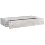 Concrete gray MDF wall shelf with drawer 60x23.5x10 cm by vidaXL, Shelves and shelves - Ref: Foro24-330265, Price: 68,37 €, D...