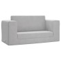 Sofá cama de niños 2 plazas felpa suave gris claro