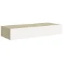 Oak and white MDF wall shelf with drawer 60x23.5x10 cm by vidaXL, Shelves and shelves - Ref: Foro24-330263, Price: 59,14 €, D...
