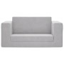 Sofá cama de niños 2 plazas felpa suave gris claro