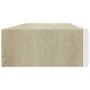Oak and white MDF wall shelf with drawer 60x23.5x10 cm by vidaXL, Shelves and shelves - Ref: Foro24-330263, Price: 59,14 €, D...