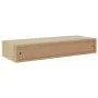 Oak and white MDF wall shelf with drawer 60x23.5x10 cm by vidaXL, Shelves and shelves - Ref: Foro24-330263, Price: 59,14 €, D...