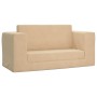Sofá cama de niños 2 plazas felpa suave crema