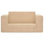 Sofá cama de niños 2 plazas felpa suave crema