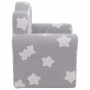 Sofá cama de niños felpa suave gris claro con estrellas en Mobiliario para bebés y niños pequeños | Comprar online en Foro24